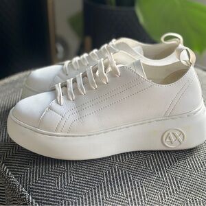 Armani Exchange White Sneakers with Chunky Sole